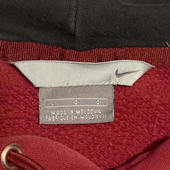 2000s Nike Maroon Red Essential Hoodie Size Large Y2K Streetwear - Picture 3 of 5